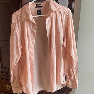 GAP Men's Pink Striped Casual Shirt